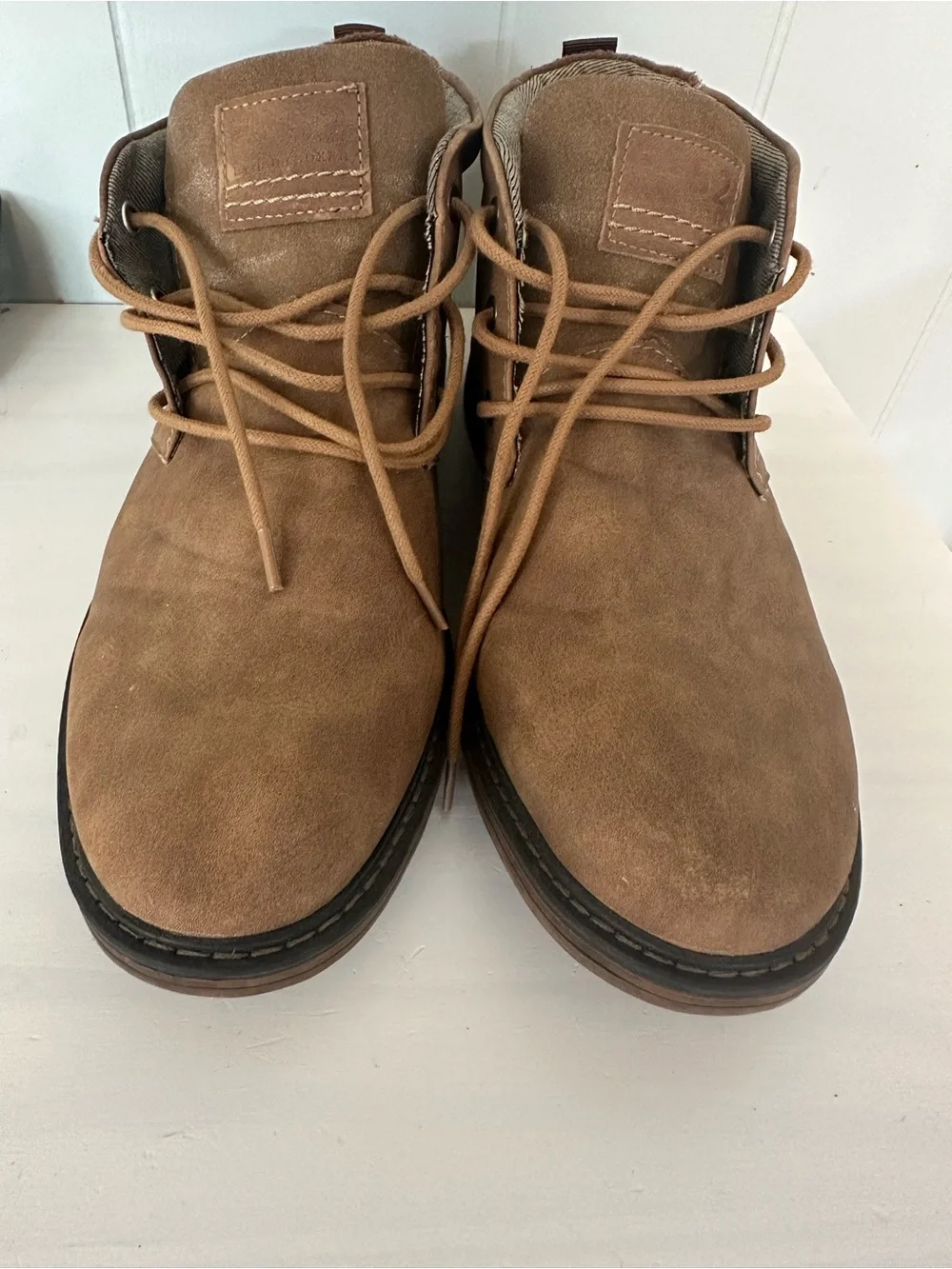 Men's Suede Chukka Boots in Tan — Lace-Up Casual Boots Size 10